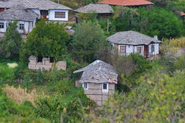 Anciennes Maisons Dans Réserve Culturelle Historique Village Dolen Bulgarie Dolen — Photo