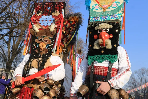 Pernik Bulgária 2019 Január Masquerade Festival Surva Pernik Bulgaria Kukeri — Stock Fotó