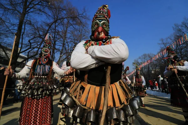 Pernik Bulharsko Ledna 2019 Maškarní Festival Surva Bulharském Perníku Lidé — Stock fotografie