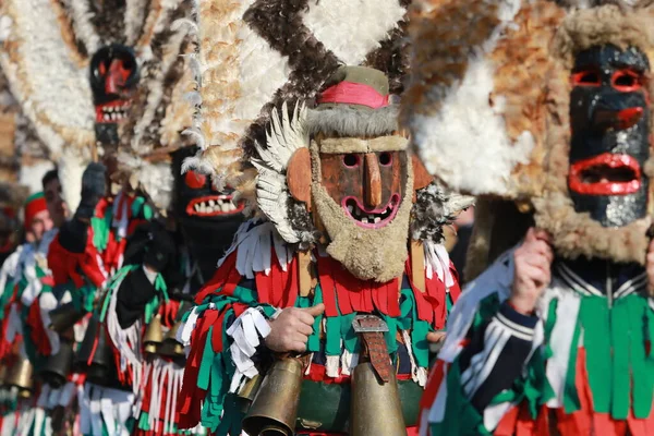 Pernik Bulharsko Ledna 2019 Maškarní Festival Surva Bulharském Perníku Lidé — Stock fotografie