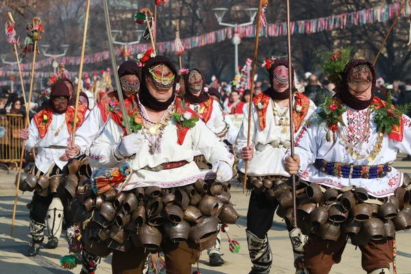 Pernik Bulgaria Enero 2019 Festival Máscaras Surva Pernik Bulgaria Gente — Foto de Stock