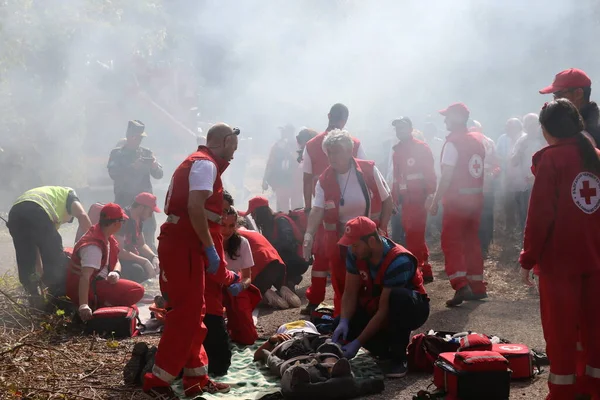 Sofia Bulgária Dezembro 2019 Voluntários Cruz Vermelha Búlgara Jovens Brcy — Fotografia de Stock