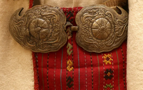 Αυθεντικές Λαϊκές Λεπτομέρειες Κοστουμιών Από Βουλγαρία — Φωτογραφία Αρχείου