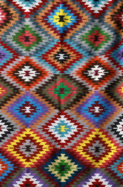 Hand Woven Carpet Ethnic Folk Pattern — Stock Photo, Image