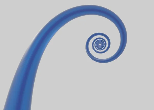 Une Seule Spirale Bleue Sur Fond Blanc Conception Abstraite Pour — Photo