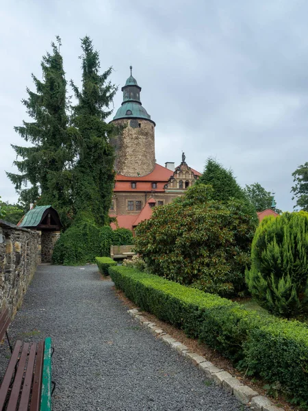 Czocha Polen Juli 2019 Seitenansicht Des Hauptteils Des Schlosses Czocha — Stockfoto