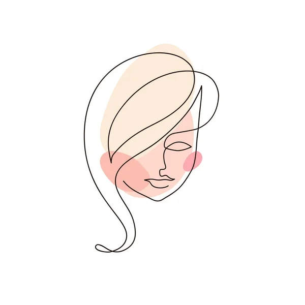 Soyut yüz tek çizgi çizimi. Portret minimalist biçimi
