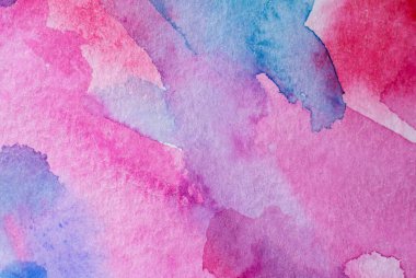 Soyut desen fırça mürekkep arkaplanı pembe kırmızı akvaryum suluboya el boyası çizimi