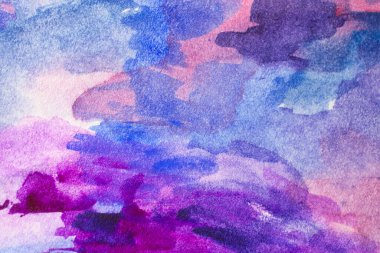 Kağıt dokusunda farklı katmanlara sahip soyut suluboya arkaplan, pembe mavi sanat