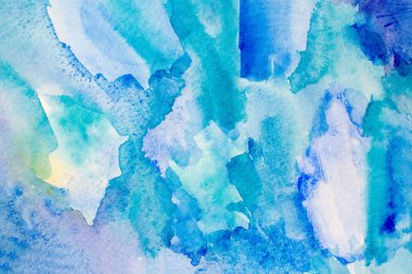 Soyut El, ıslak kağıt üzerine mavi suluboya arkaplan, yaratıcı duvar kağıdı veya tasarım için doku.