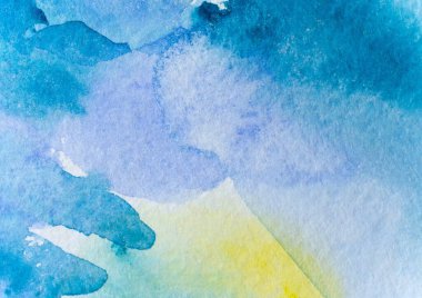 Kağıt dokusunda mavi suluboya, arkaplan tasarımı, elle boyanmış element