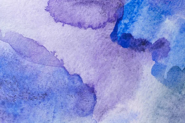 Abstract Hand Painted Blue Purple Watercolor Background Wet Paper Texture — Stock Photo, Image