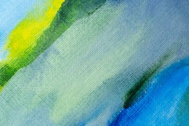 Kağıt dokusunda mavi ve yeşil suluboya, arkaplan tasarımı, elle boyanmış element