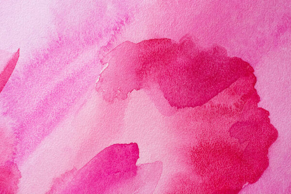 Magenta Paper Texture. Background, pink watercolor splash hand drawn