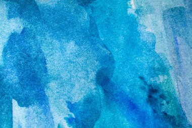 Kağıt dokusunda mavi suluboya, arkaplan tasarımı, elle boyanmış element