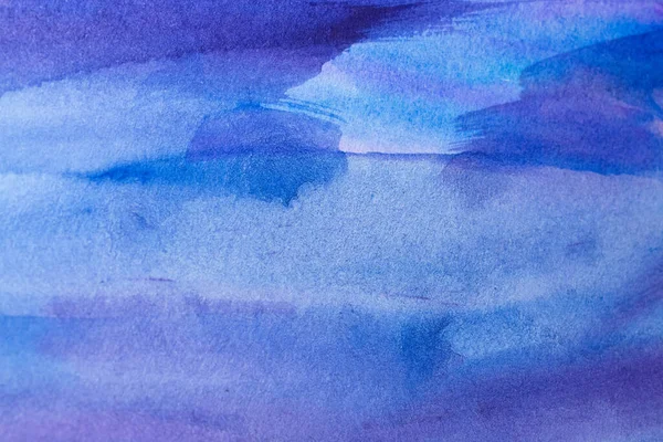 Abstrakte Hand Gemalt Blau Lila Aquarell Hintergrund Auf Nassem Papier — Stockfoto