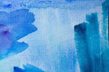 Kağıt dokusunda mavi suluboya, arkaplan tasarımı, elle boyanmış element