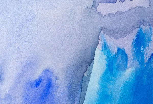 Niebieskie Akwarele Fakturze Papieru Projekt Tła Ręcznie Malowany Element — Zdjęcie stockowe