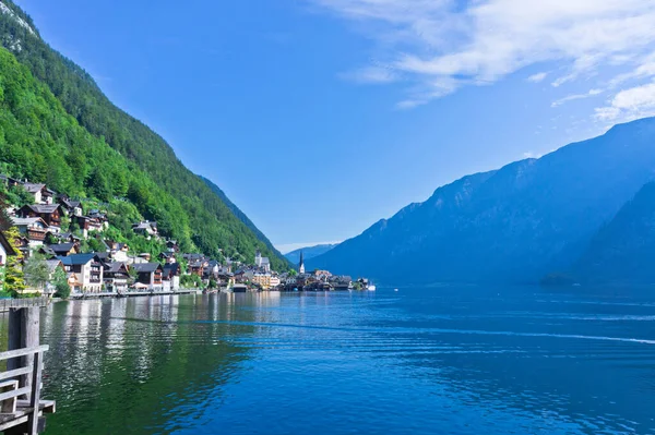 Hallstatt Alpok Óvárosra Tóra Néző Ausztria — Stock Fotó