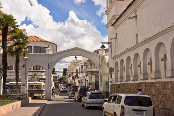 Sucre Cidade Velha Vista Rua Bolívia — Fotografia de Stock