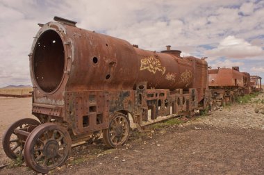 Eski tren mezarlığı, Salar de Uyuni, Bolivya, Güney Amerika