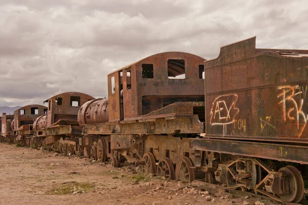 Salar Uyuni旧火车墓地 玻利维亚 南美洲 — 图库照片