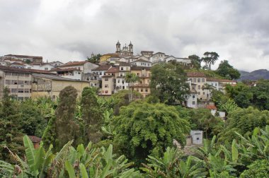 Ouro Preto, Eski şehir sokak manzarası, Brezilya, Güney Amerika
