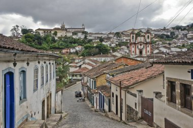 Ouro Preto, Eski şehir sokak manzarası, Brezilya, Güney Amerika