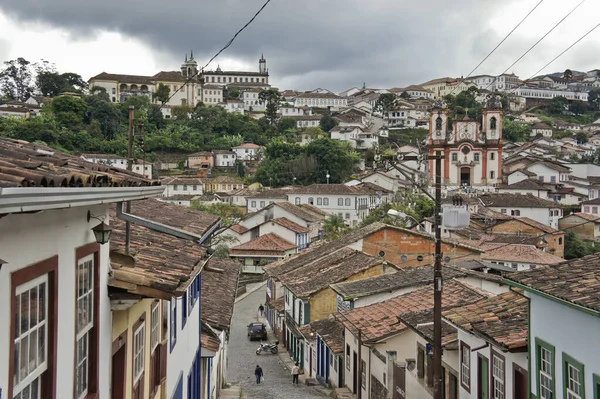 Ouro Preto, Eski şehir sokak manzarası, Brezilya, Güney Amerika