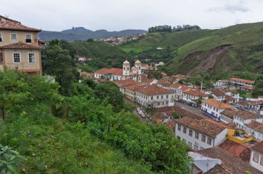 Ouro Preto, Eski şehir sokak manzarası, Brezilya, Güney Amerika