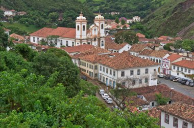Ouro Preto, Eski şehir sokak manzarası, Brezilya, Güney Amerika