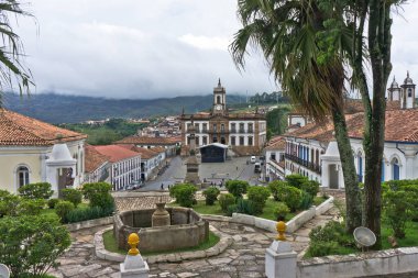 Ouro Preto, Eski şehir sokak manzarası, Brezilya, Güney Amerika