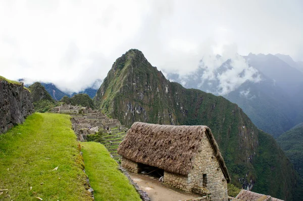 Machu Picchu Cloudy Day古城景观 南美洲 — 图库照片