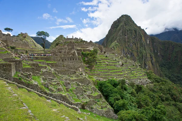 Machu Picchu Día Soleado Vista Antigua Ciudad Perú América Del — Foto de Stock