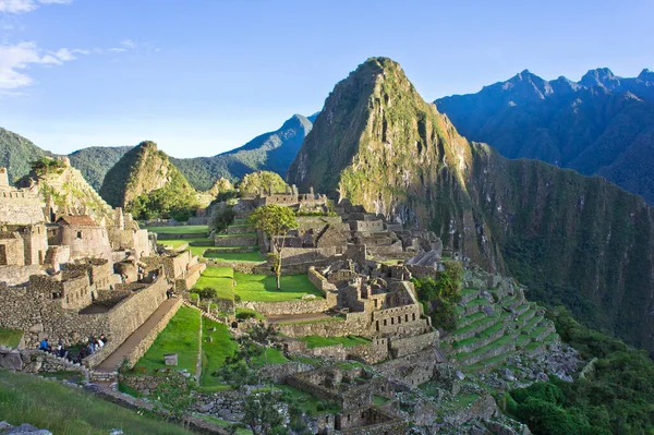 Machu Picchu Día Soleado Vista Antigua Ciudad Perú América Del — Foto de Stock