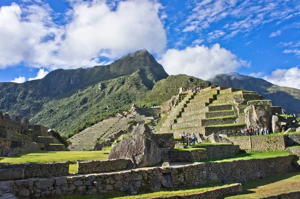 Machu Picchu Dia Ensolarado Vista Antiga Cidade Peru América Sul — Fotografia de Stock