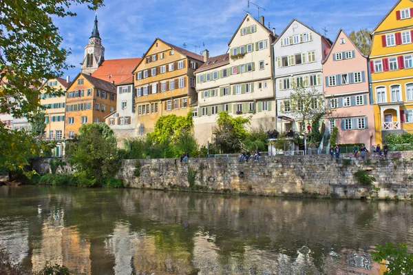 Tubingen, Eski şehir sokak manzarası, Almanya, Avrupa