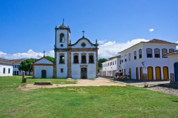 Paraty Óvárosi Utcára Néző Egy Gyarmati Templom Brazília — Stock Fotó