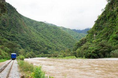 Aguas Calientes, Urubamba, Machu Picchu, Peru, Güney Amerika Demiryolu Manzarası