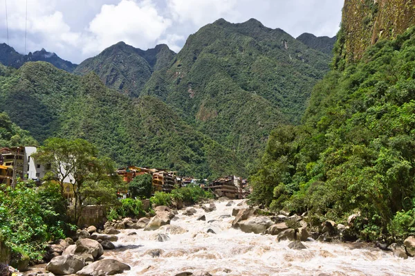 Aguas Calientes View River Urbamba Machu Picchu Peru South America — 图库照片