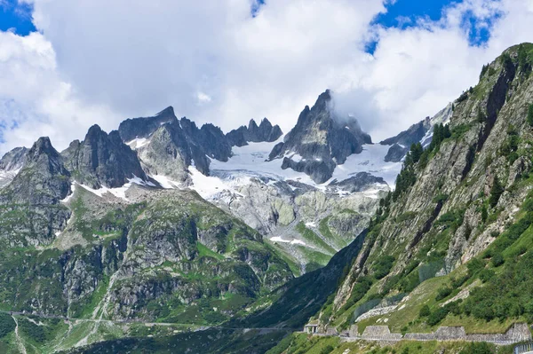 Naturlandschaft Den Alpen Schweiz Straße Den Alpen Europa — Stockfoto