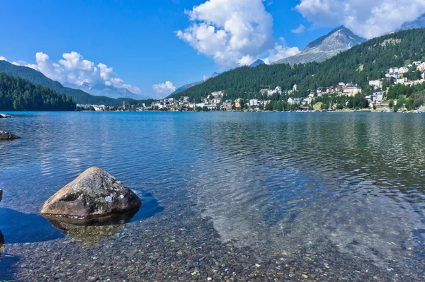 Moritz Old City View Lake Alps Switzerland — стокове фото