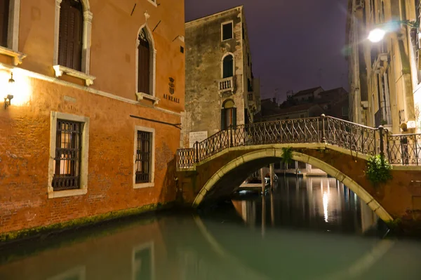 Venecia Ciudad Vieja Vista Noche Italia — Foto de Stock