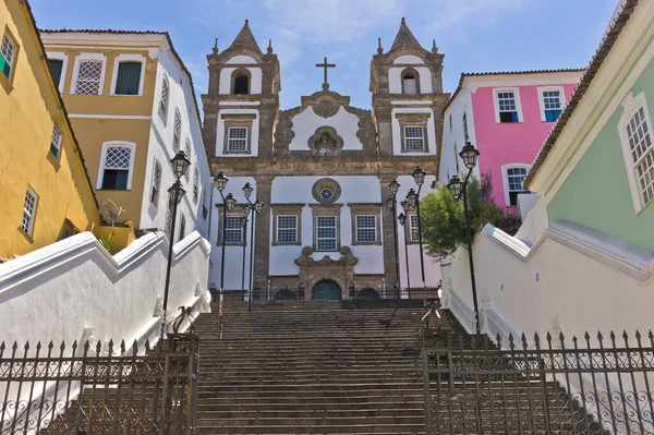 Salvador Bahía Pelourinho Vista Con Coloridos Edificios Brasil América Del — Foto de Stock