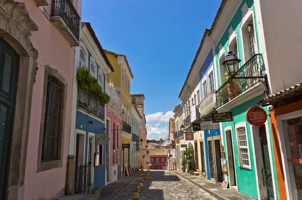 Salvador Bahia Pelourinho Vista Com Edifícios Coloridos Brasil América Sul — Fotografia de Stock