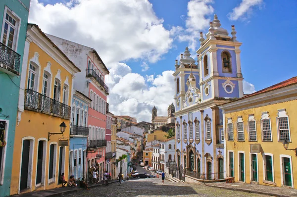 Salvador Bahia Pelourinho Kilátás Színes Épületekkel Brazília Dél Amerika — Stock Fotó