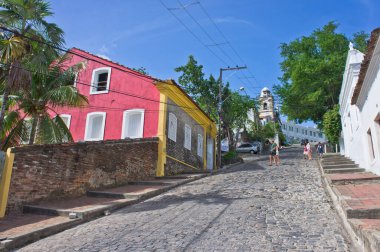 Olinda, Eski şehir sokak manzarası, Brezilya, Güney Amerika