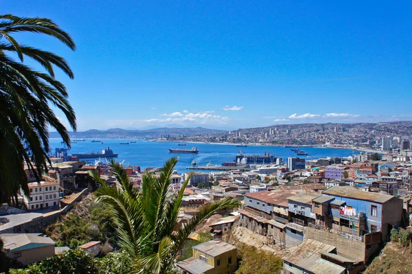 Şili Valparaiso Eski Şehir Sokak Manzarası — Stok fotoğraf