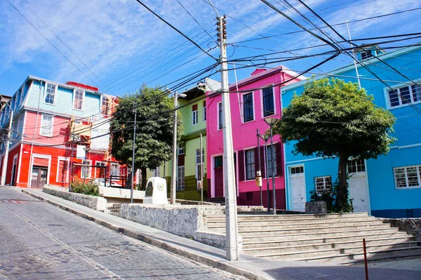 Chile Valparaíso Cidade Velha Vista Rua — Fotografia de Stock