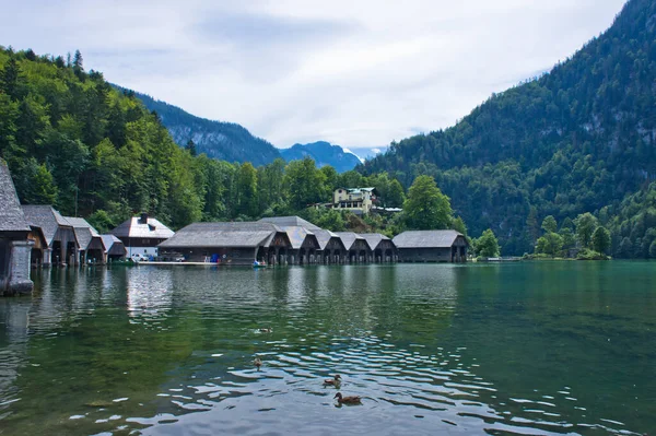 Озеро Кенигсси Природный Ландшафт Альпах Германия Европа — стоковое фото
